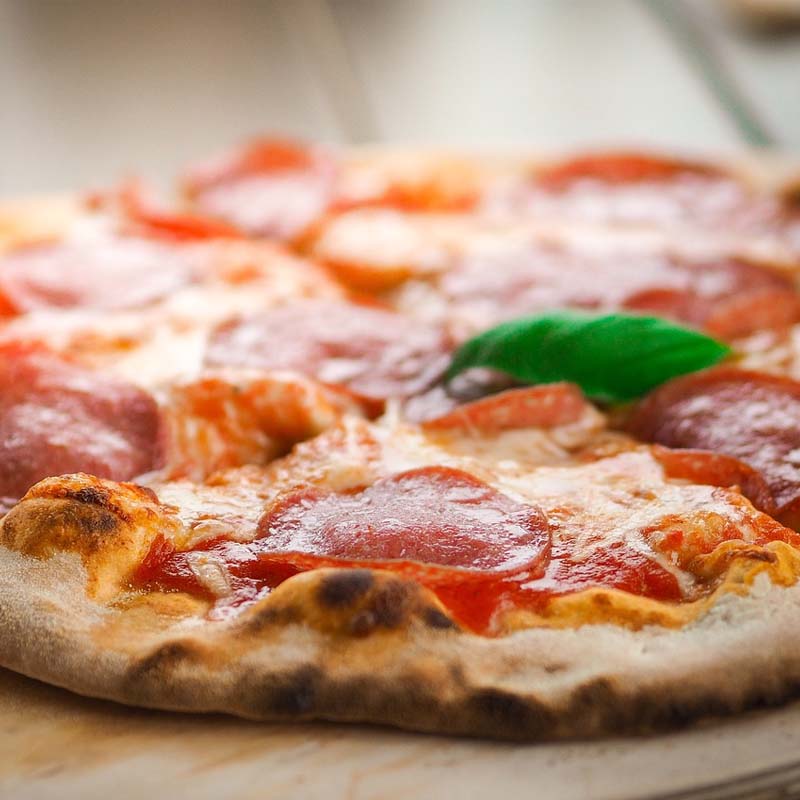Fresh pepperoni pizza